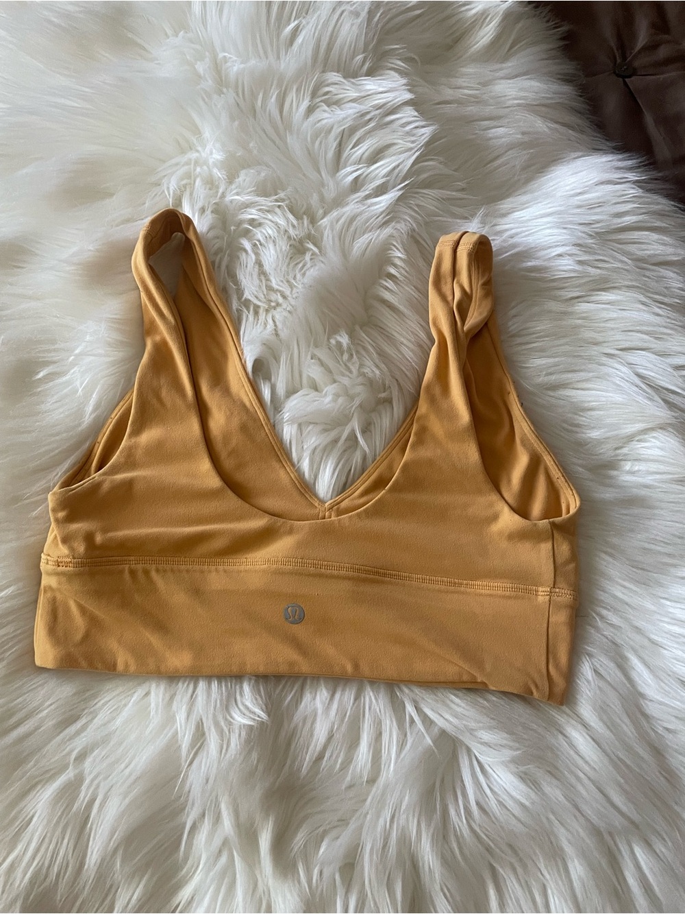 lululemon athletica V‑Neck Sports Bra in Mustard Yellow - Picture 5 of 10